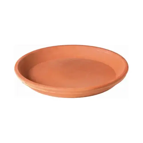 3.4"D TC RND Saucer Red Terracotta Clay