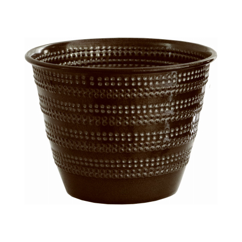 HEADWIND CONSUMER PRODUCTS MPT01636 Ironstone Metal Planter, Cobblestone Pattern, Graphite, 6 In.