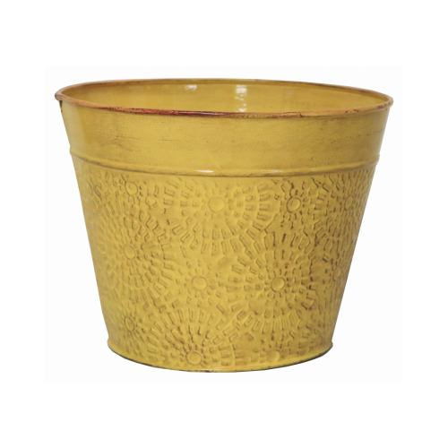 HEADWIND CONSUMER PRODUCTS MPT02017 Cove Planter, Sunflower Yellow Embossed Sheet Metal, 6 In. High