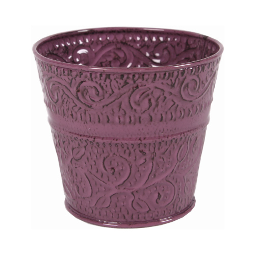 HEADWIND CONSUMER PRODUCTS MPT01327 Ensley Metal Planter, Embossed Plum, 6 In.