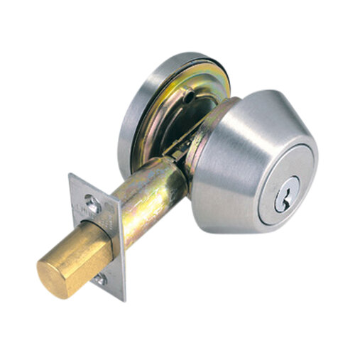 Single Cylinder Grade 2 Deadbolt Satin Stainless Steel Finish