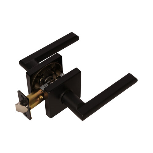 Onyx Lever with Square Rose Half Dummy Lockset Grade 3 Bright Chrome Finish