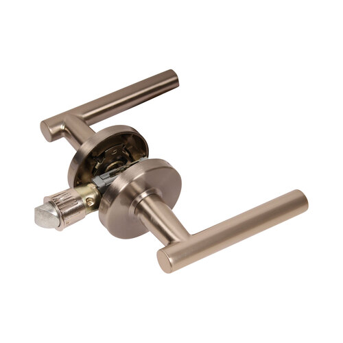 Pamex FLTP04 Mira Lever with Round Rose Half Dummy Lockset Grade 3 Satin Nickel Finish