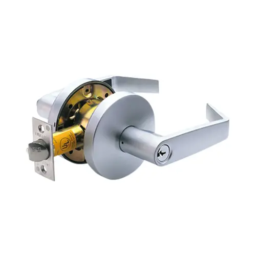 Storeroom Grade 2 Cylindrical Lock with Princeton Lever Satin Nickel Finish