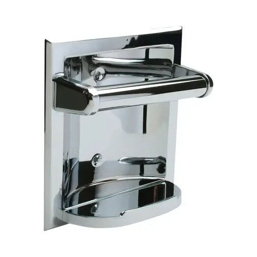 Pamex BC2CP63 Recessed Fixtures Shallow Recessed Soap Holder and Grab Bright Chrome Finish