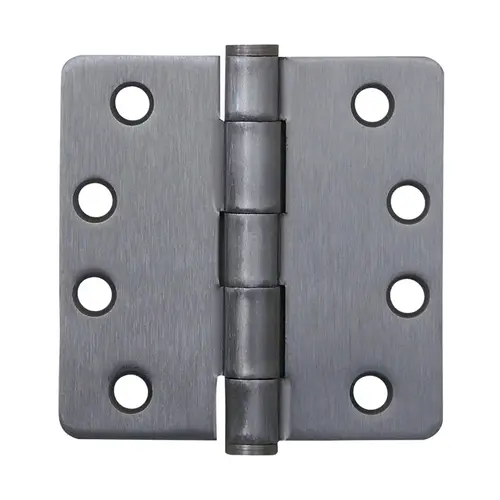 4" x 4" 1/4" Radius Corner Plain Bearing Hinge Satin Chrome Finish