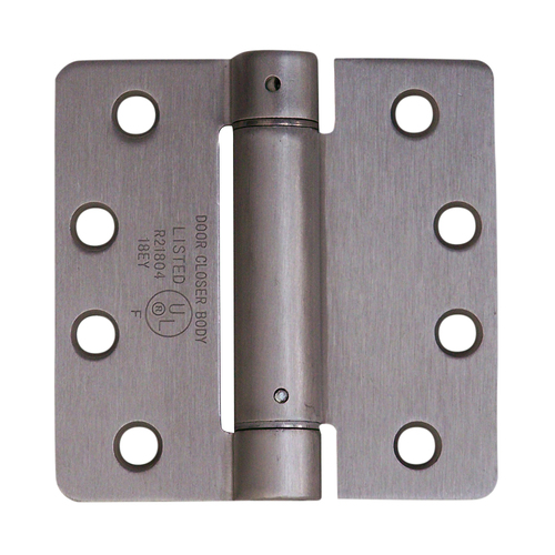 Pamex H44S10SN 4" x 4" 1/4" Radius Corner UL Listed Spring Hinge Satin Nickel Finish