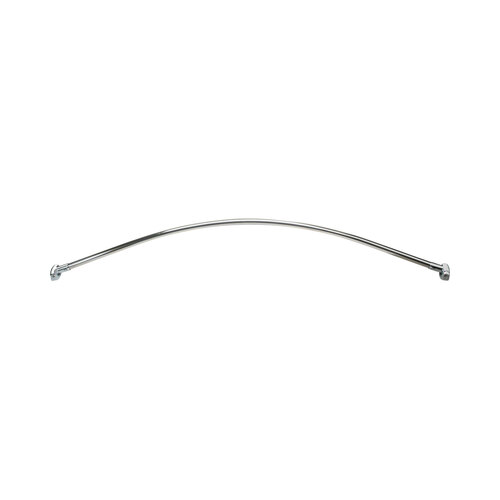 5' Curved Shower Rod with Flange Bright Chrome Finish