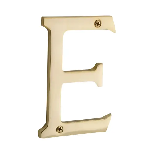 4" Heavy Duty House Number # 2 Bright Brass Finish