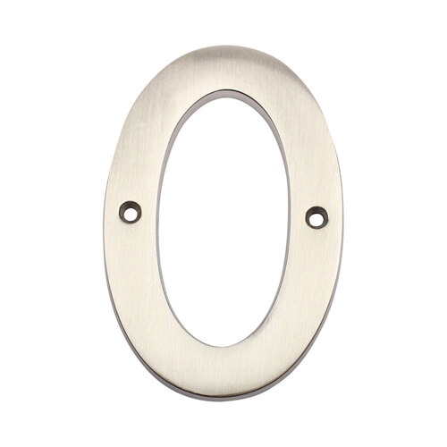 4" Heavy Duty House Number # 0 Satin Nickel Finish