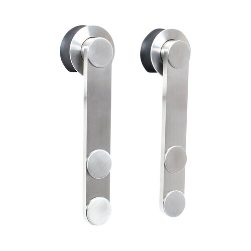 Surface Mount Strap Wheel Only for Wood Door Satin Stainless Steel Finish