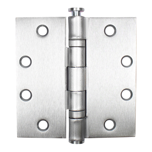 4-1/2" x 4-1/2" Square Corner Ball Bearing Hinge Non Removable Pin Satin Nickel Finish