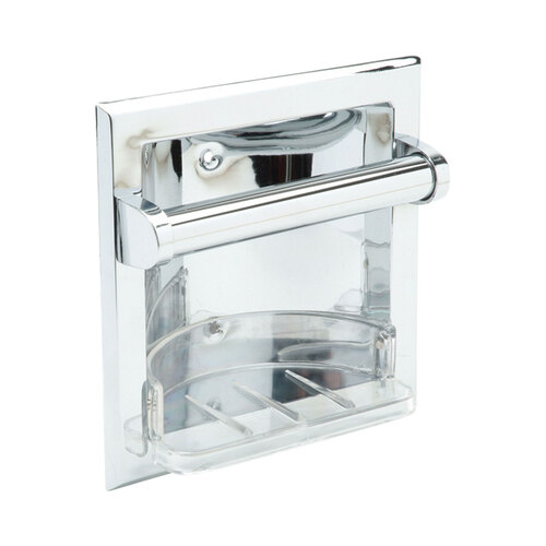 Pamex BC2CP-64 Deep Recessed Soap Holder and Grab Polished Chrome