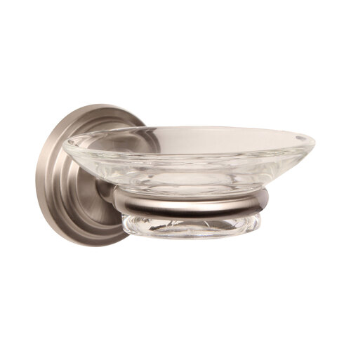 Soap Holder with Glass Dish Satin Nickel