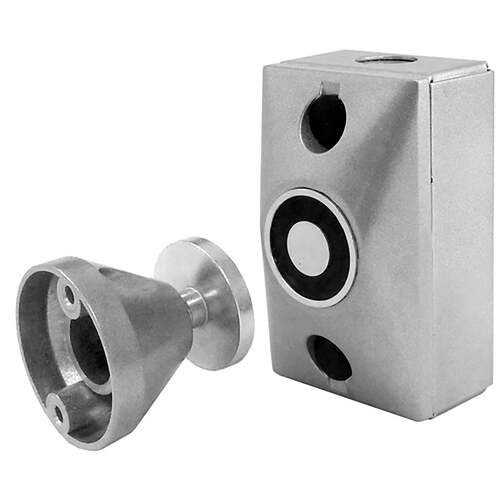 UL Listed Surface Mount Magnetic Door Holder, 24&120V Satin Chrome