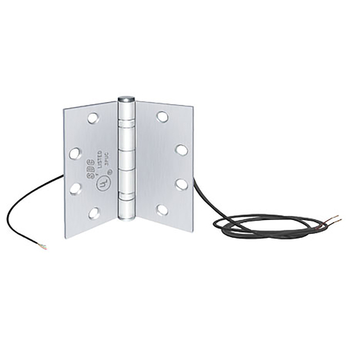 4.5" x 4.5" Standard Weight, 1 Amp, 4 Conductor Power Transfer Hinge Satin Chrome