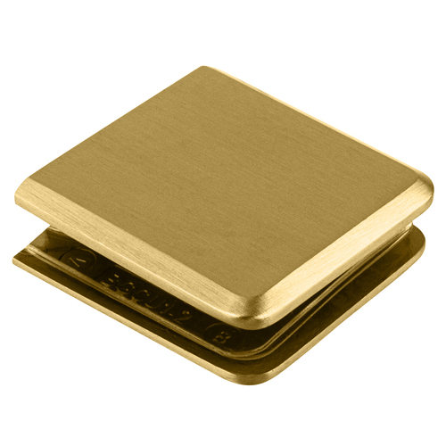 Satin Brass Beveled Style Notch-in-Glass Fixed Panel U-Clamp