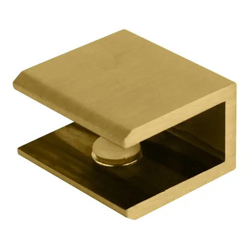 Satin Brass Square Interior Shower Shelf Clamp