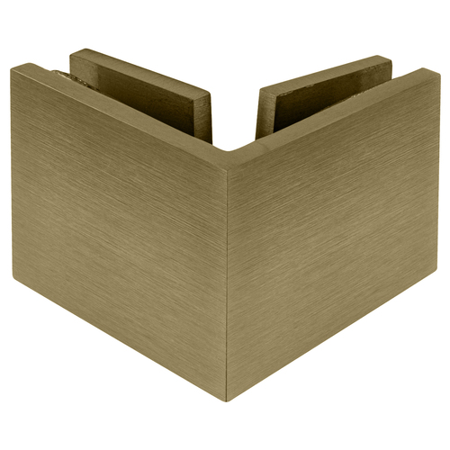 Brushed Bronze Square 90 Degree Glass-to-Glass Clamp