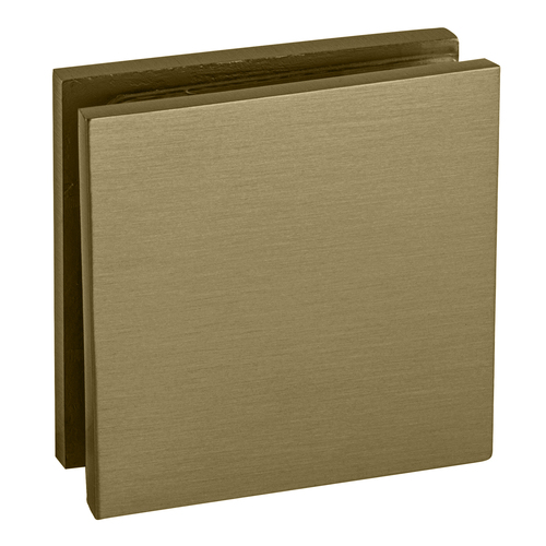 Brushed Bronze Square Style Notch-in-Glass Fixed Panel U-Clamp