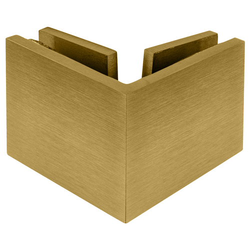 Satin Brass Square 90 Degree Glass-to-Glass Clamp