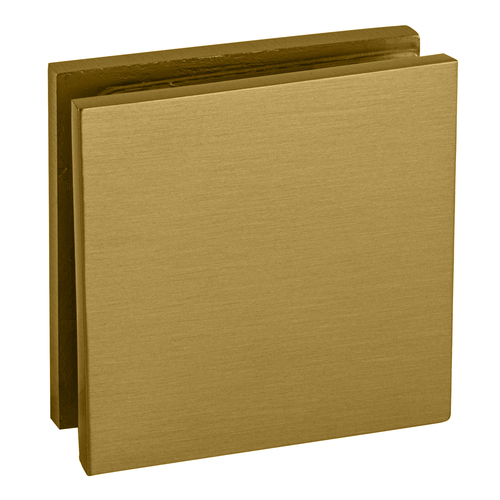 CRL SGCU1SB Satin Brass Square Style Notch-in-Glass Fixed Panel U-Clamp