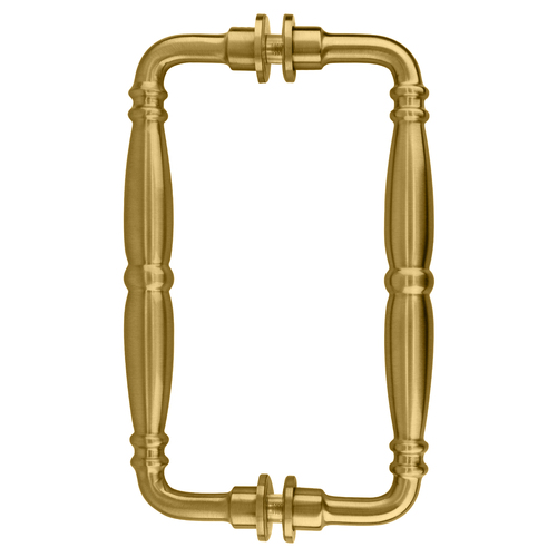 Satin Brass 8" Victorian Style Back-to-Back Pull Handles