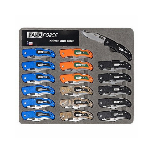 Folding Knife PARAFORCE Assorted 420 Steel 15" - pack of 18