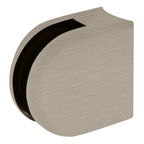 Brushed Nickel Z-Series Round Type 2" Radius Base Zinc Clamp for 3/8" Glass