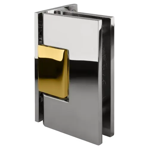 Chrome with Brass Center Block Vienna 044 Series Wall Mount Offset Back Plate Hinge