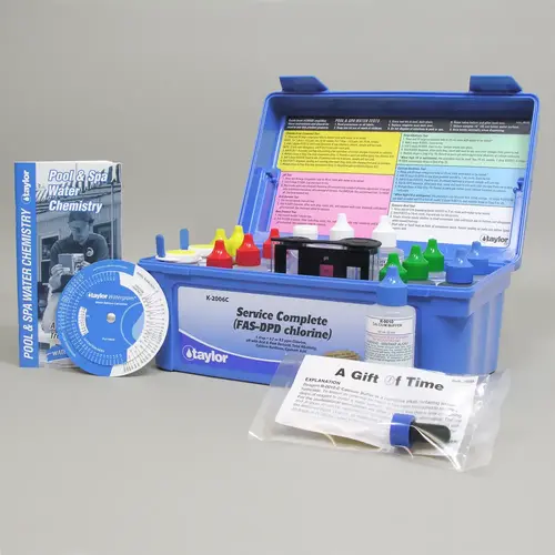 COMMERCIAL FAS-DPD CHLORINE TEST KIT SAME AS K2006 EXCEPT 2oz SOLUTIONS IN LARGER CARRYING CASE