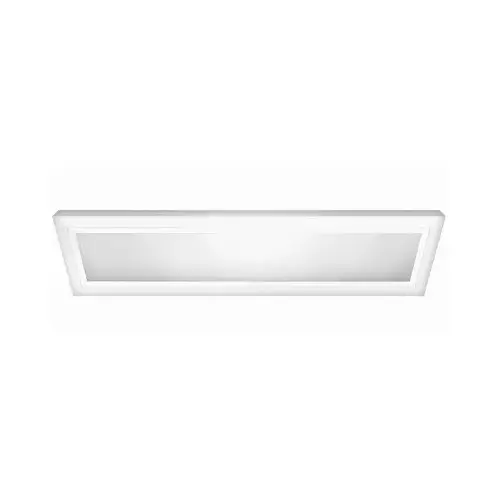 LED Edge-Lit Flat Panel Flush Mount Ceiling Light Fixture, White, Dimmable, 25 Watt, 6 In. x 2 Ft.