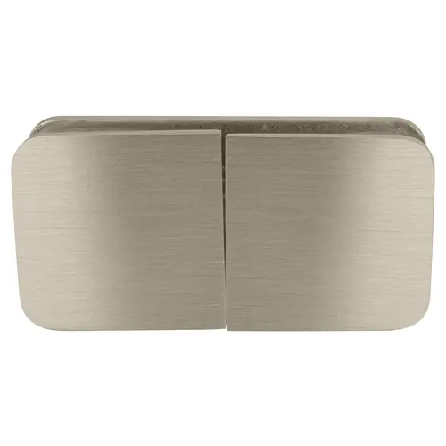 Brushed Nickel 180 Degree Traditional Style Split Face and 'Y' Inline Glass Clamp