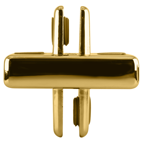 Brass Four-Way 90 Degree Adjustable Shelf Connector