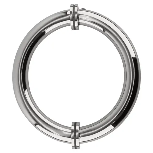 Polished Chrome 5-1/8" Tubular Back-to-Back Circular Style Brass Shower Door 3/4" Diameter Pull Handles