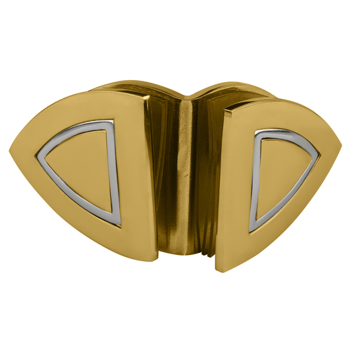 Brass with Chrome Accents 90 Degree Cathedral Series Glass-to-Glass Clamp