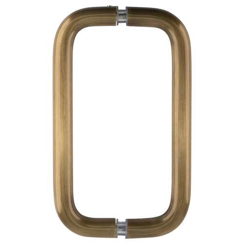 CRL SPH8ABR Antique Brass 8" Back-to-Back Solid Brass 3/4" Diameter Pull Handles with Metal Washers