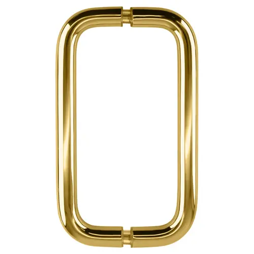 Polished Brass 8" Back-to-Back Solid Brass 3/4" Diameter Pull Handles with Metal Washers