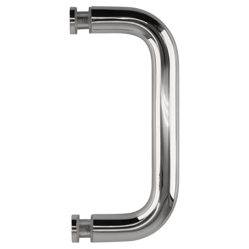 Polished Chrome 6" Single-Sided Solid 3/4" Diameter Pull Handle Without Metal Washers