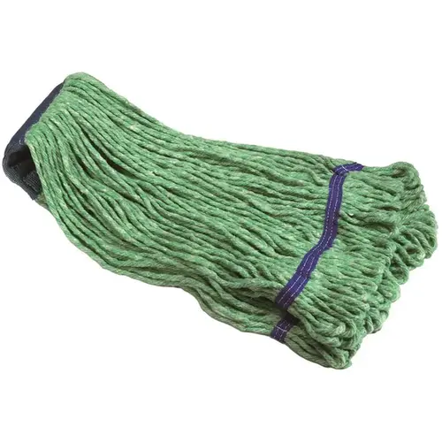 Medium 20oz Green Blended Looped String Mop, 5 in. Headband