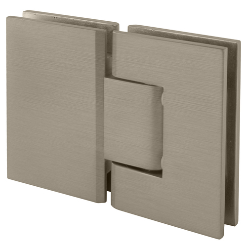 Brushed Nickel Junior Geneva 180 Series 180 Degree Glass-to-Glass Hinge