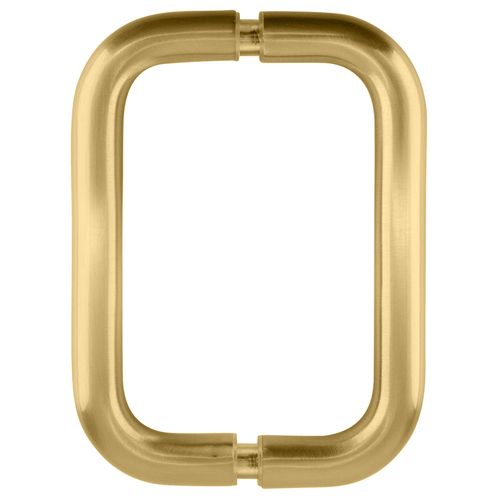 Satin Brass 6" Back-to-Back Solid Brass 3/4" Diameter Pull Handles with Metal Washers
