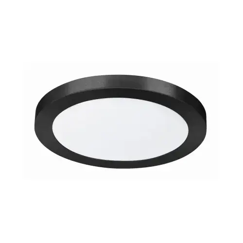 LED Edge-Lit Flat Panel Ceiling Light Fixture, Selectable Color Temp, Black, 15 Watt, 13 In. Round