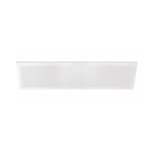 LED Flush Mount Edge-Lit Ceiling Light Fixture, Drop-In Installation, Selectable Color Temp, White, 1 x 4 Ft.