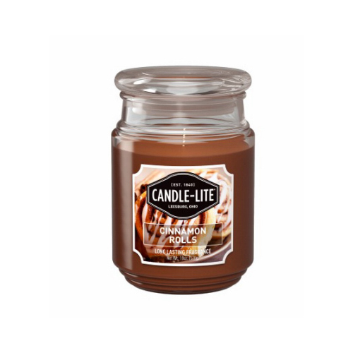 Candle Lite 3297549 Jar Candle, Cinnamon Pecan Swirl Fragrance, Caramel Brown Candle, 70 to 110 hr Burning