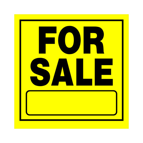 Sign English Yellow For Sale 11" H X 11" W - pack of 6