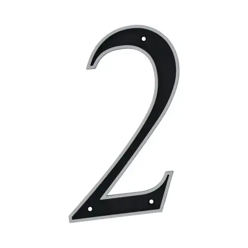 Number 6" Reflective Black Plastic Nail-On 2 - pack of 3