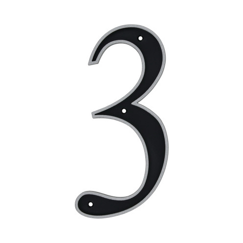 Number 6" Reflective Black Plastic Nail-On 3