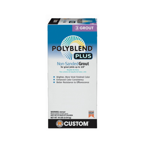 Polyblend Non-Sanded Grout, Solid Powder, Characteristic, Arctic White, 10 lb Box