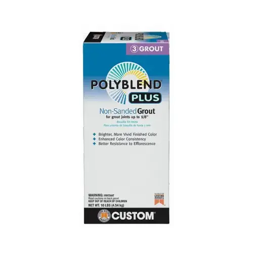 Polyblend Non-Sanded Grout, Solid Powder, Characteristic, Bone, 10 lb Box